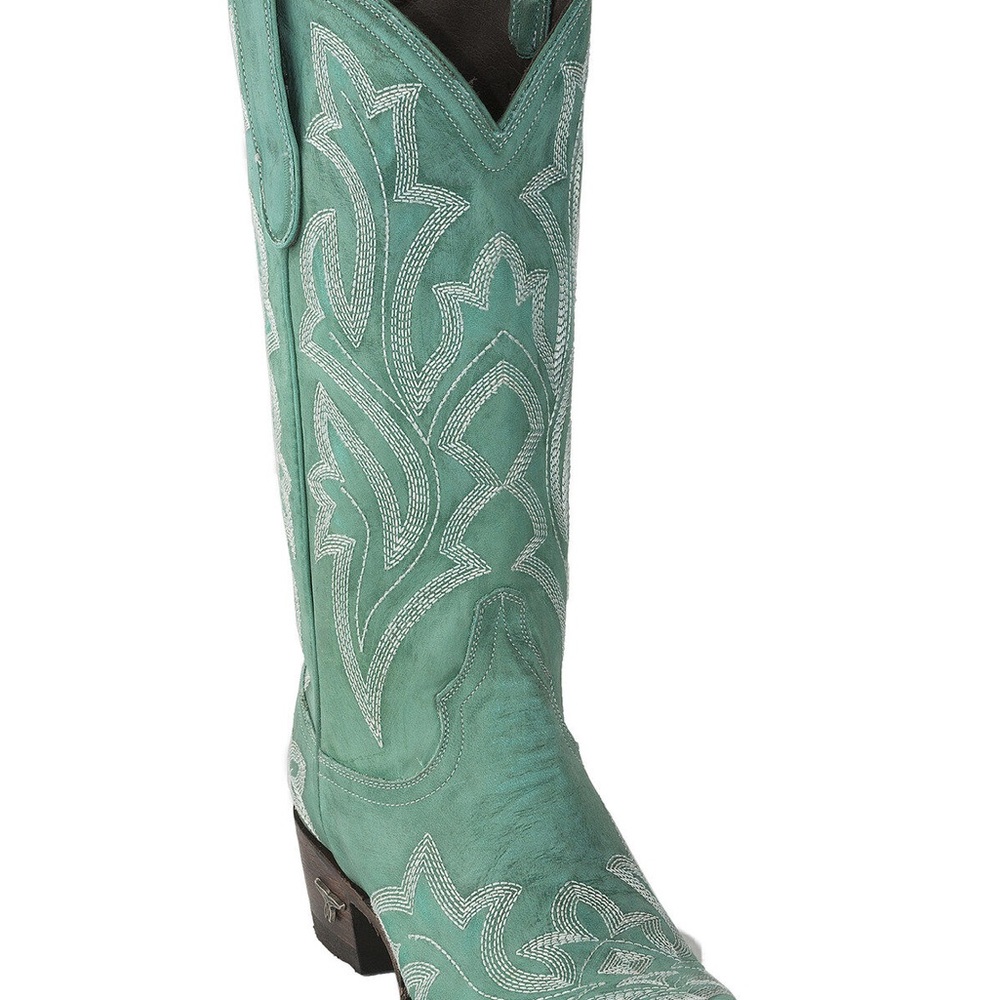 Lane Saratoga Boots with Snip Toe in Taos Turquoise Size 7 - Picture 1 of 10
